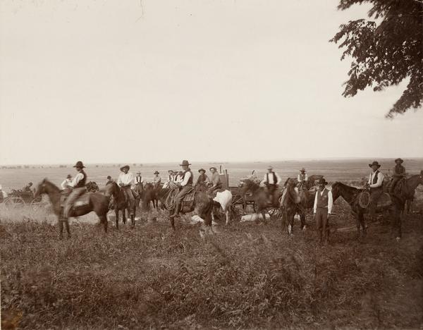 A group of cowboys at roundup.
