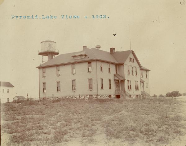 A Pyramid Lake Agency schoolhouse for Indian children.