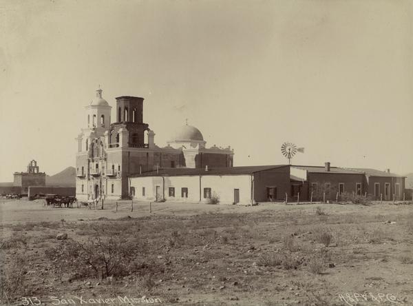 The San Xavier Del Bac Mission, nine miles from Tucson.
