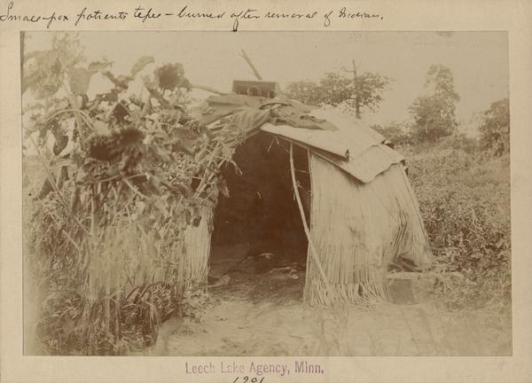 A small pox patient's Leech Lake Agency teepee, burned after the man's removal.