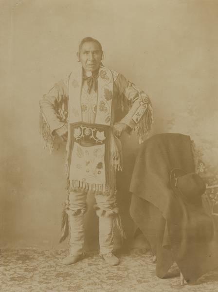 An Ojibwa man, possibly involved in the Ojibwa-Pillager Battle at Sugar Point on Bear Lake.
