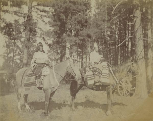 Indian women dressed for a parade at the Warm Springs Agency in Oregon.
