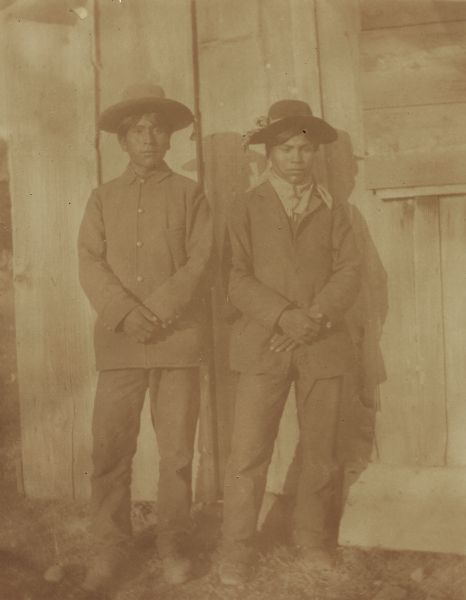 Two school boys, Dan Butler and Victor Suppah, at the Warm Springs Agency in Oregon.