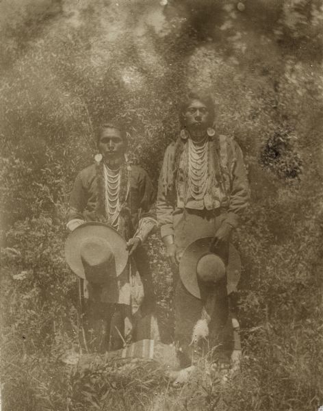 Two Indian men at the Hehe grounds at the Warm Springs Agency in Oregon.