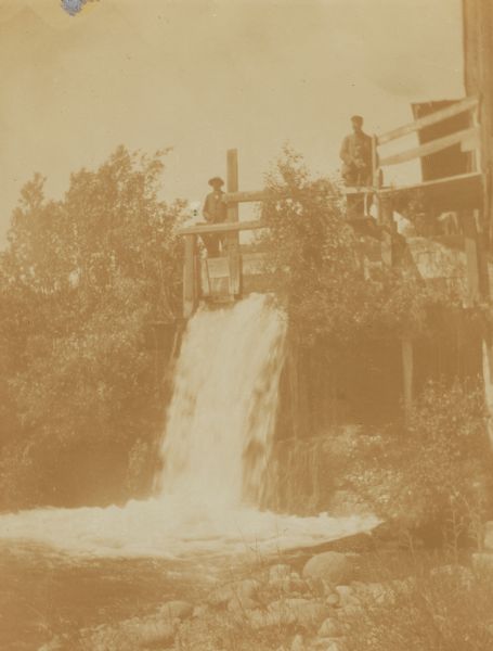 Waterfall at a Warm Springs Agency power house for generation of electric light.