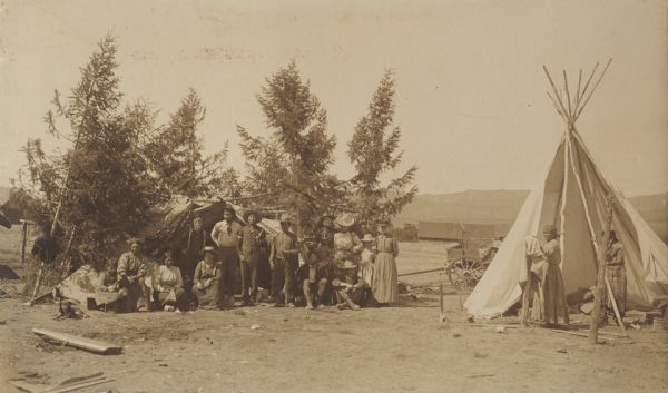 Indian camp at Nespelim [Nespelem] at the Coville Agency in Washington.