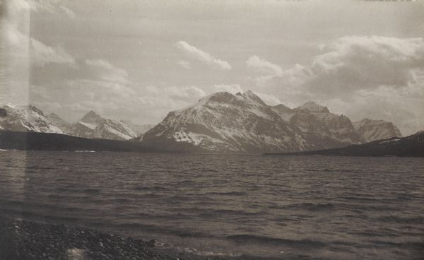 The foot of Upper St. Mary's Lake, looking toward the Red Eagle Mountain.