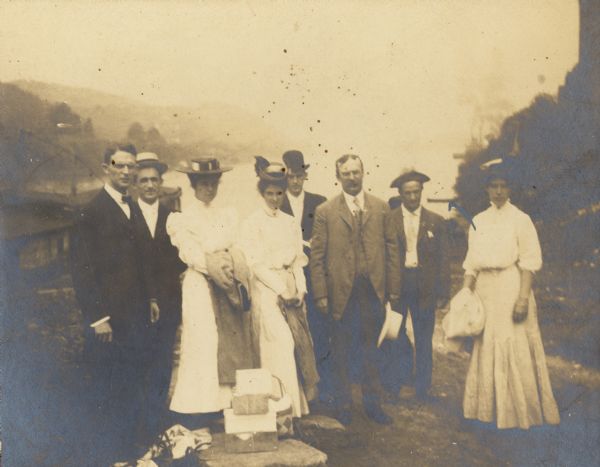 A boat trip group, possibly William Arthur Jones and others.