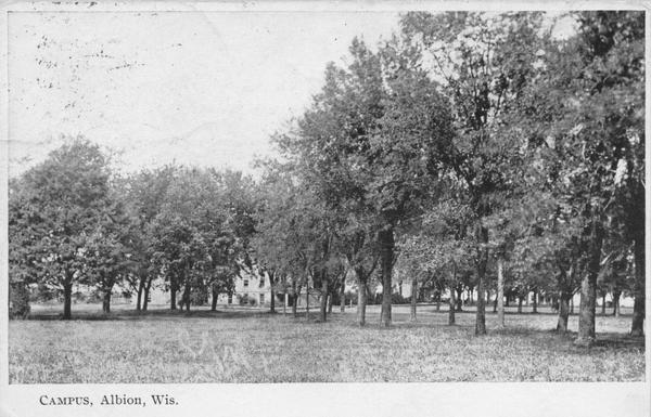 Albion College Campus | Postcard | Wisconsin Historical Society
