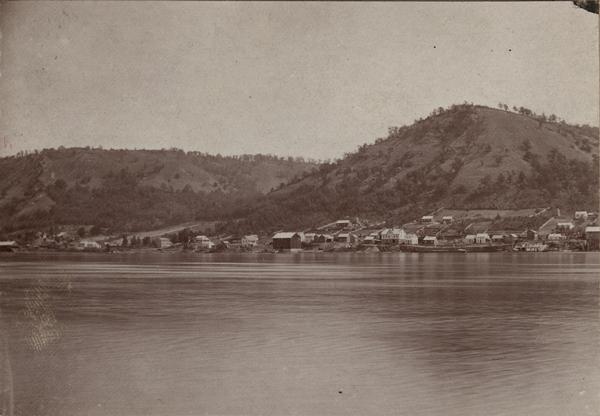 Mississippi River, with Alma in the distance, a typical river town which flourished in the 1850s.
