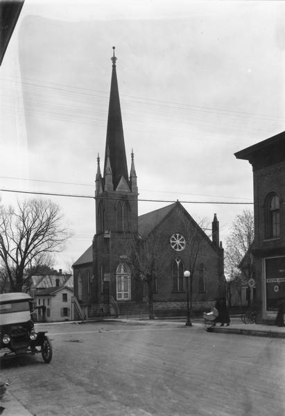 View of First United Presbyterian Church, located at 416 Ash on the corner of 3rd Street.
