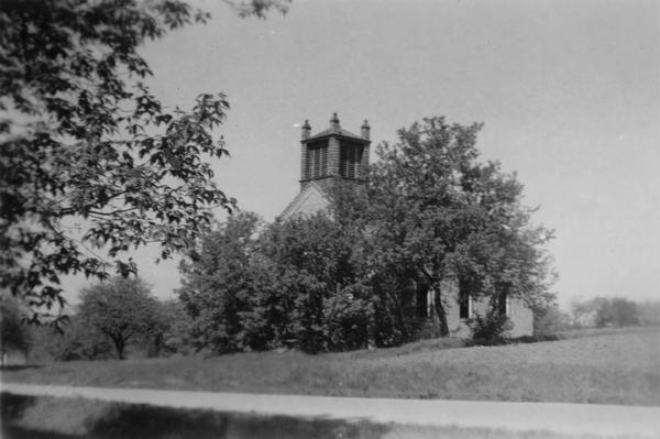 View of the Baptist church prior to restoration by the Lake Mills-Aztalan  Historical Society.