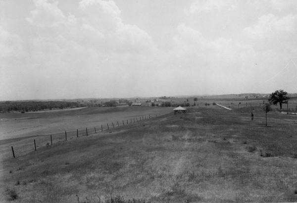 View of Aztalan State Park site when it was called Aztalan Mound Park.