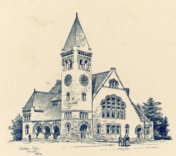 Drawing of the Edward Dwight Eaton Chapel at Beloit College.
