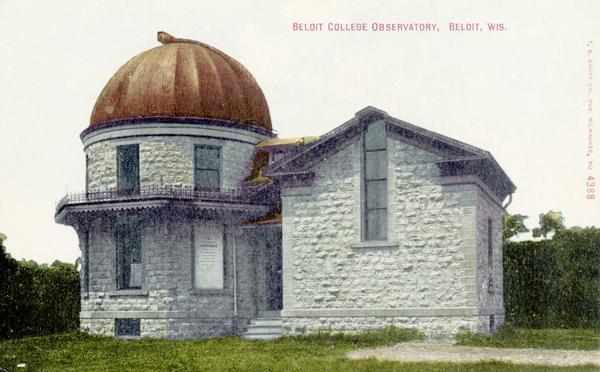Beloit College Observatory. Caption reads: "Beloit College Observatory, Beloit, Wis."