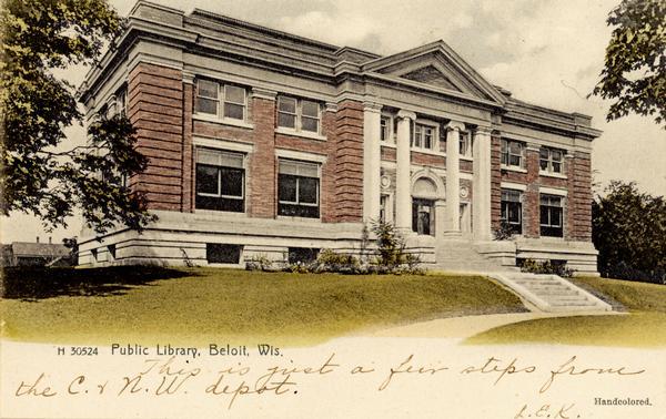 The Beloit Public Library. Caption reads: "Public Library, Beloit, Wis."