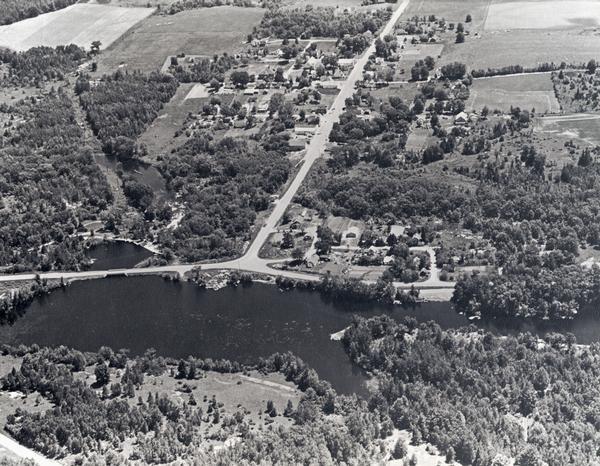 Aerial view of the Little Wolf River.