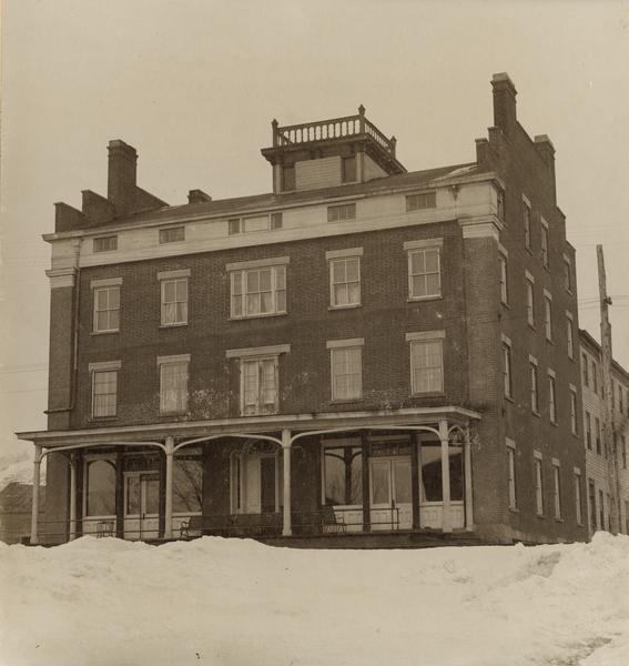 The Denniston House hotel, which was erected in 1836 with a view to making it the territorial capitol of Wisconsin, in the event Cassville should be chosen as the Capital.
