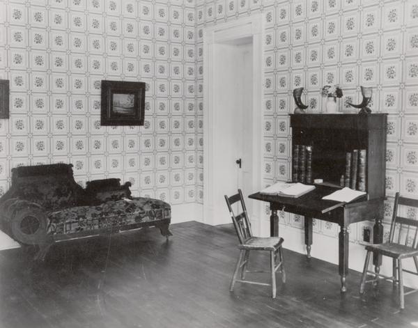 Office-reception room in the Nelson Dewey house.