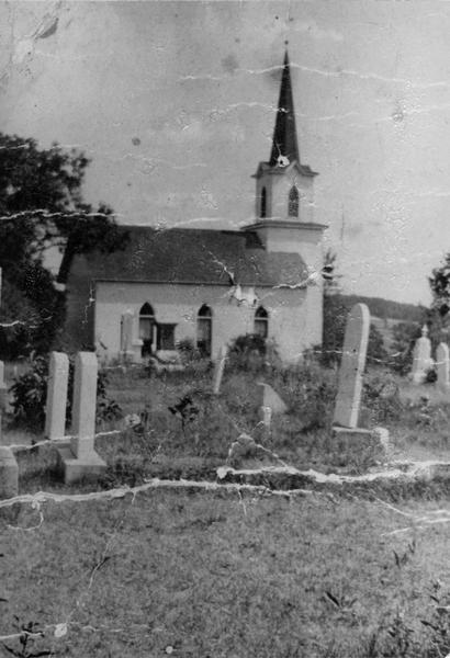 German Evangelical Association Church and adjacent cemetery, also known as Zion Evangelical Church.  When services were discontinued in the early 1920s the records went to the Trinity Methodist Church in Madison.