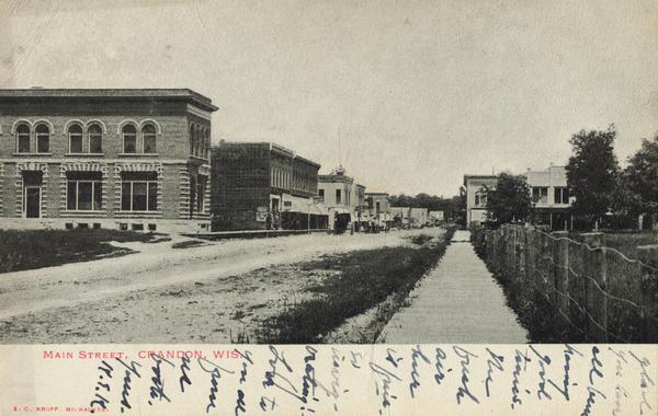 Caption reads: "Main Street, Crandon, Wis."