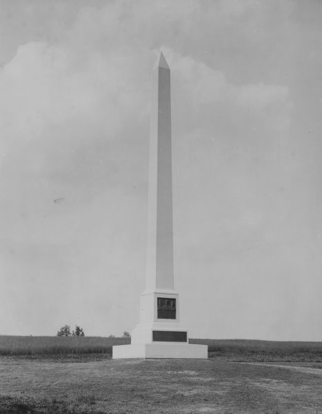 Cushing Memorial, erected on the S.E. 1/4 of S.W. 1/4 of Section 18.