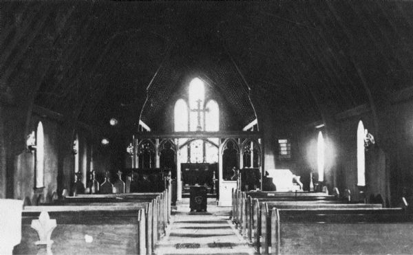 Interior view of St. John Chrysostom Episcopal Church.