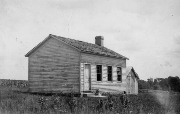View of the one-room schoolhouse, located 2 1/2 miles south of Dickeyville.
