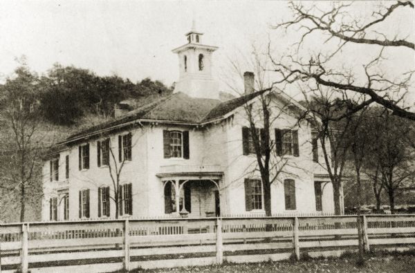 The Third Ward, East Side, or Barlett School, after additions had been put on in the rear. The Bartlett after whom the school building was named was William P. Barlett, an early attorney who was also a member of the school board.