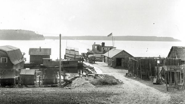 Ferryboat landing, with the boats providing service between Gills Rock and Washington Island.