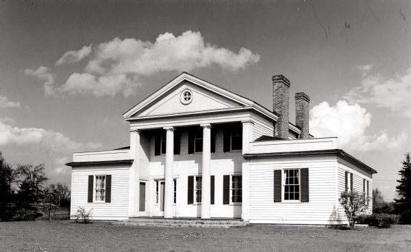 Front view of the Captain John Cotton residence. Also known as "Beaupre", this Greek Revival style house was built in 1842 for Cotton, a retired U.S. Army officer.