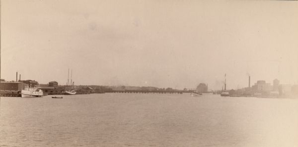 View of the Fox River between Green Bay and Fort Howard.