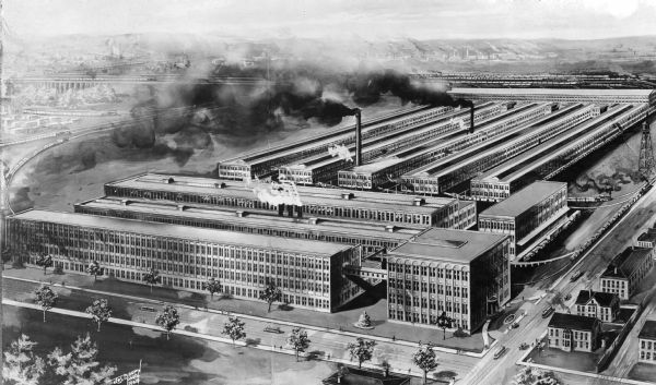 The Allis-Chalmers Manufacturing Co. One of the largest machinery manufacturing plants in America, which produces turbine engines, gas producer engines, public utility power plant, electrical machinery, mining machinery and flouring mill machinery.