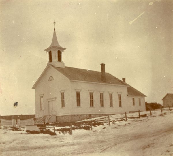Exterior view of a Methodist Episcopal church.