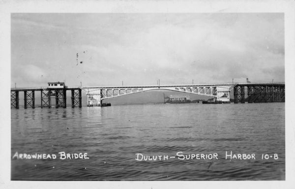 View of the Arrowhead Bridge at the Duluth-Superior Harbor.