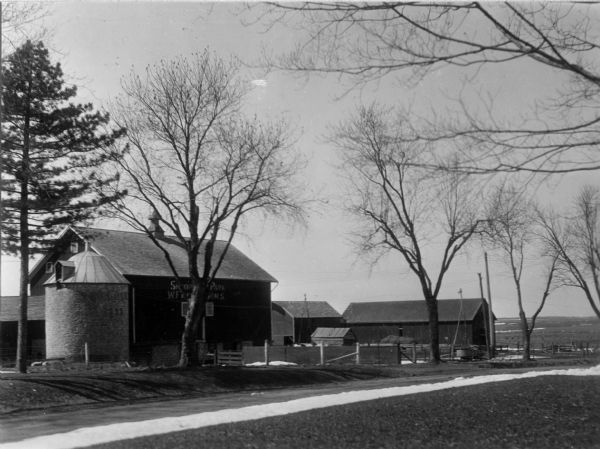 View of the barns of the Renk farm.