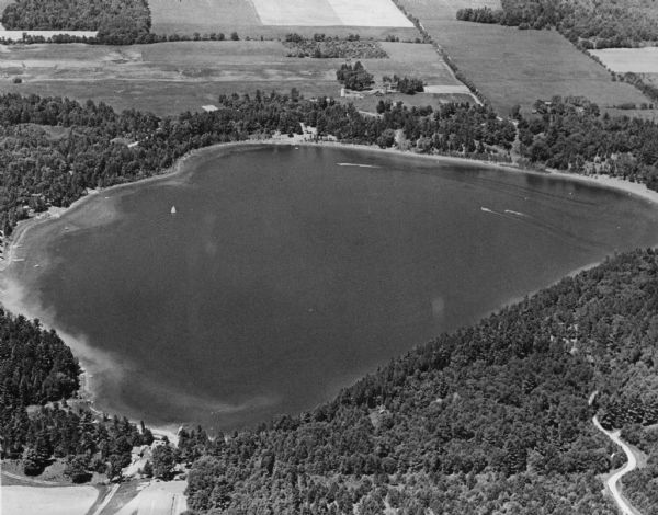 An aerial view of Sunset Lake.
