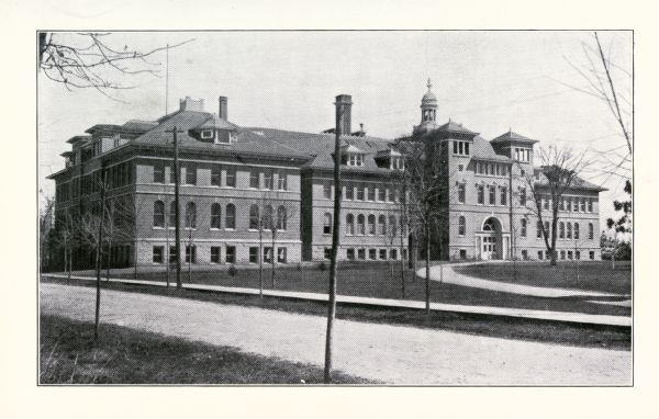 Exterior view of State Teacher's College, formerly known as the State Normal School.