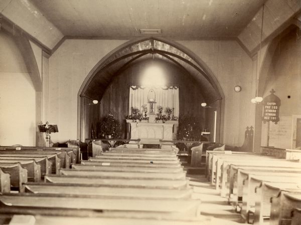 Interior view of the First Episcopal Church of the Intercession, erected in 1853.