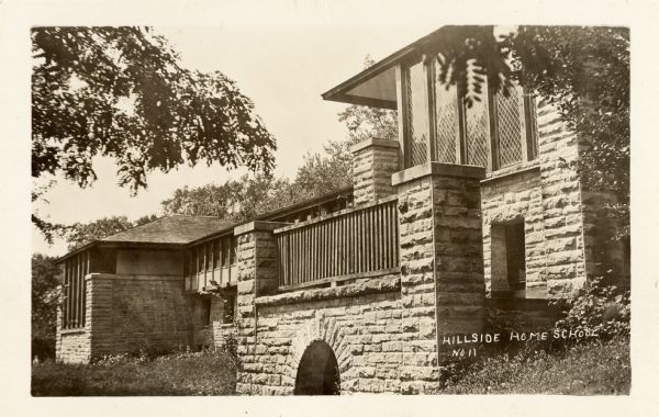 Hillside Home School designed by Frank Lloyd Wright in 1901 and constructed over the next two years. The school was operated by the architect's family.