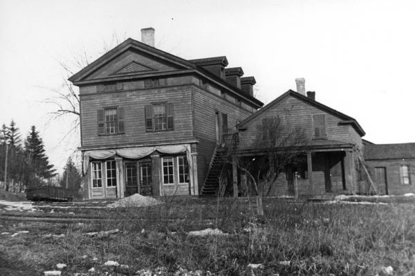 Exterior view of Temperance Hall and Temperance House, both built in the 1840's.