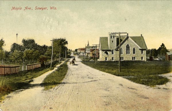 View of Maple Avenue in Sawyer.