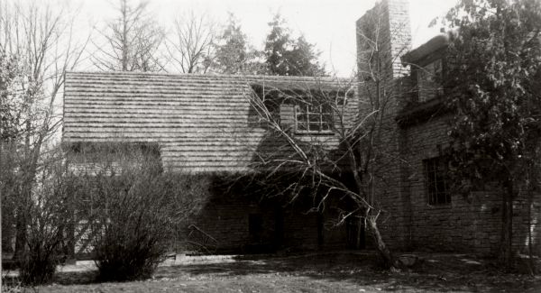 Exterior view of the Derleth residence,  home of author August Derleth.