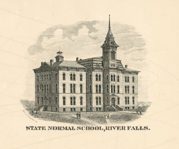 Wisconsin State College. Caption reads: "State Normal School, River Falls."