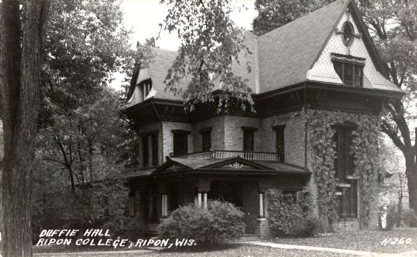 Caption reads: "Duffie Hall Ripon College, Ripon, Wis."