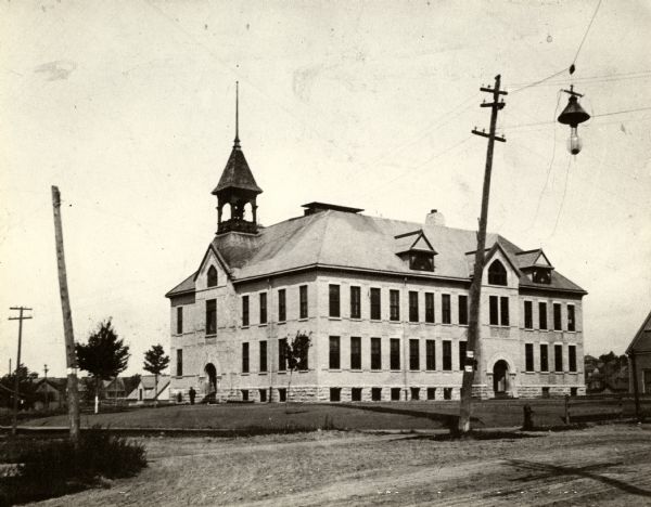 Exterior view of the first high school.