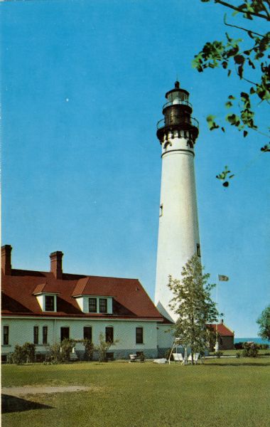 View of the Wind Point lighthouse.
