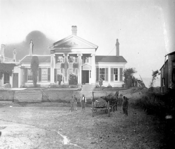 View of excavation for the Lathrop residence, home of William H. Lathrop.