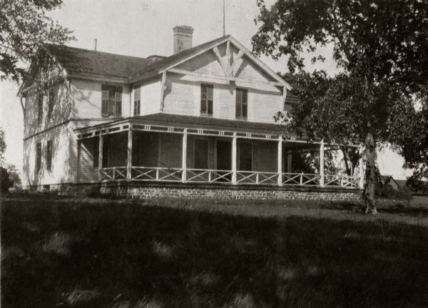 The Nee-Pee-Nauk clubhouse, at the head of Puckway Lake.  This is a duck hunting club first organized in 1882 by A.H. Sellers, President of Chicago Guaranty Trust Company. At that time, the members were mainly wealthy Chicago business men.  The club has changed ownership three times as of 1945, and is now (1945) mostly Milwaukee business men.  This club, among others, was interested in wildlife conservation and helped get such legislation passed to protect wildlife.