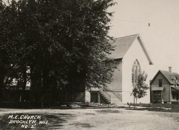 View of entrance way to the Methodist Episcopal Church.